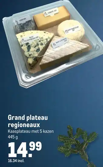 Makro Grand plateau regioneaux Kaasplateau met 5 kazen aanbieding