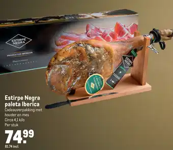 Makro Estirpe Negra paleta Iberica Cadeauverpakking met houder en mes aanbieding