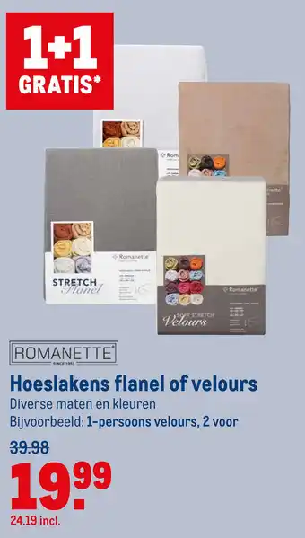 Makro ROMANETTE SINCE 195 Hoeslakens flanel of velours aanbieding