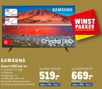 Makro SAMSUNG Smart UHD led-tv aanbieding