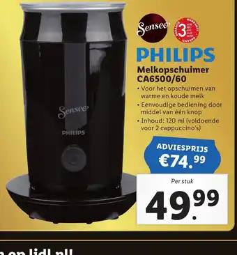 Lidl PHILIPS  Melkopschuimer CA6500/60 aanbieding