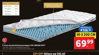 Lidl F.A.N.* 7-zones koudschuimmatrastopper XXL DREAM SOFT aanbieding