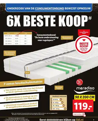 Lidl Meradiso 7-zones koudschuimmatras aanbieding