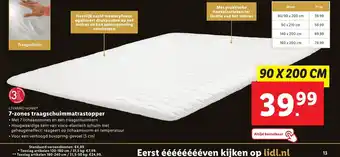 Lidl LIVARNO Home* 7-zones traagschuimmatrastopper aanbieding