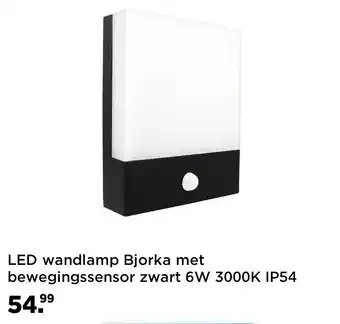 LED Direct LED wandlamp bjorka met bewegingssensor zwart 6w 3000k ip54 aanbieding