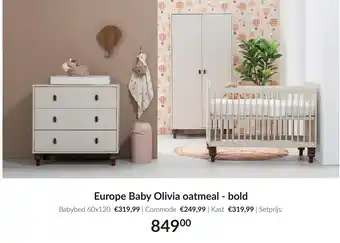 Babypark Europe Baby Olivia oatmeal bold aanbieding