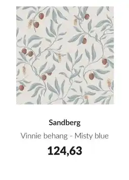 Babypark Sandberg Vinnie behang Misty blue aanbieding