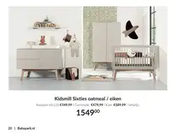 Babypark Kidsmill Sixties oatmeal eiken aanbieding