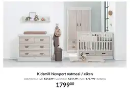 Babypark Kidsmill Newport oatmeal eiken aanbieding