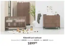 Babypark Kidsmill Levi walnoot aanbieding