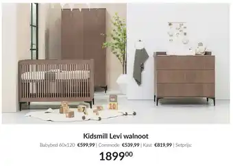 Babypark Kidsmill Levi walnoot aanbieding