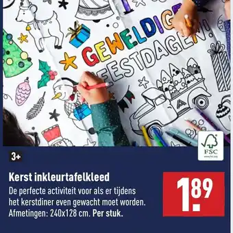 ALDI Kerst inkleurtafelkleed 240*128cm aanbieding