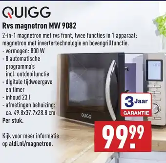 ALDI Quigg RVS magnetron | MW 9082 aanbieding