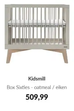 Babypark Kidsmill Box Sixties oatmeal eiken aanbieding