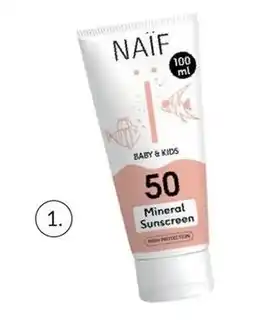 Babypark Naïf zonnebrandcrème voor baby & kind SPF 50 aanbieding