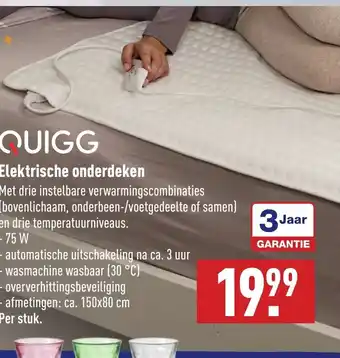 ALDI Quigg Elektrische onderdeken 150*80 aanbieding