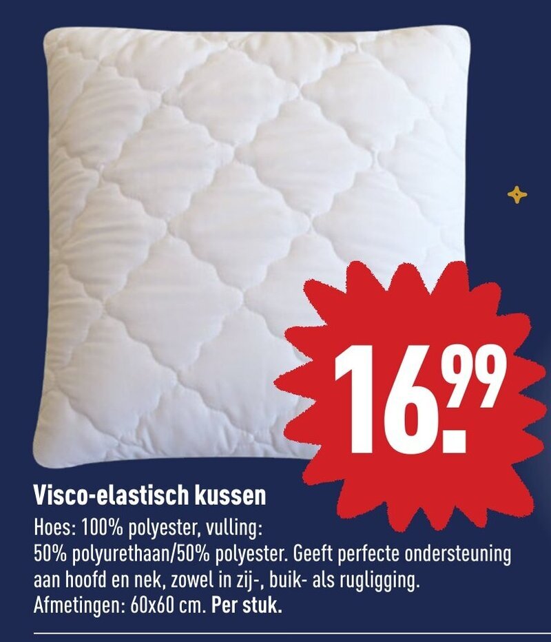 Todocama Visco elastisch kussen, 75 cm