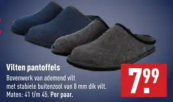 ALDI Vilten pantoffels 41-45 aanbieding