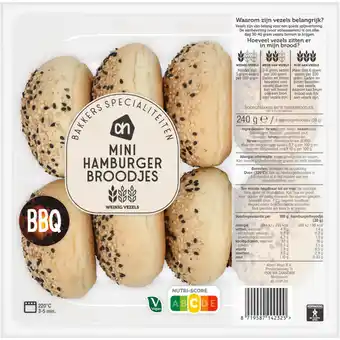 Albert Heijn AH Mini hamburgerbroodjes aanbieding