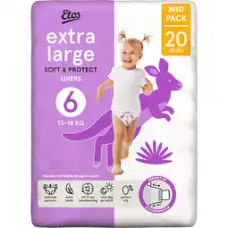 Albert Heijn Etos Extra large soft & protect luiers maat 6 aanbieding