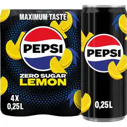 Albert Heijn Pepsi Zero sugar lemon 4-pack aanbieding