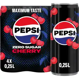 Albert Heijn Pepsi Zero sugar cherry 4-pack aanbieding