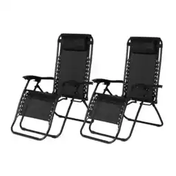 Action Ligstoelen - Zwart - 2 stuks aanbieding