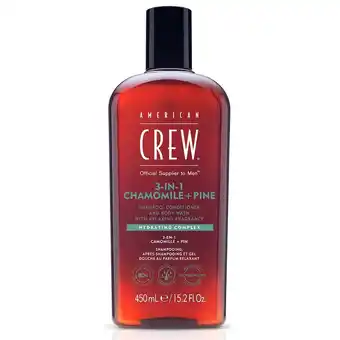 Douglas American Crew 3In1 Chamomile & Pine Conditioner, Body Wash aanbieding