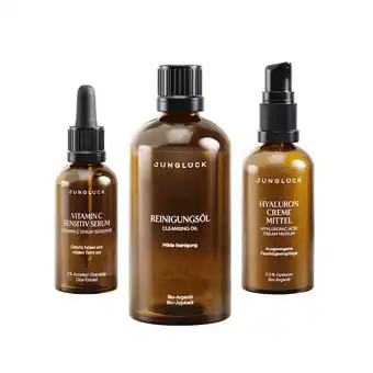 Douglas Junglück Reinigingsolie Vitamine C Sensitief Serum Hyaluron Crème Medium Set aanbieding