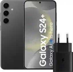 Coolblue Samsung Galaxy S24 Plus 512GB Zwart 5G + Samsung Snellader 25 Watt Zwart aanbieding