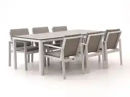 Kees Smit Bellagio Vezzano/La Fonte 220cm dining tuinset 7-delig aanbieding