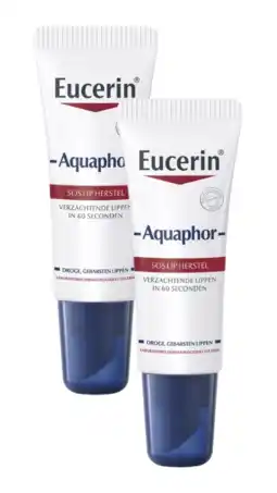 De Online Drogist Eucerin Aquaphor SOS Lip Balm Duoverpakking 2x10ML aanbieding