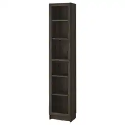 IKEA Billy / oxberg Boekenkast met vitrinedeur, donkerbruin eikenpatroon/helder glas, 40x30x202 cm aanbieding