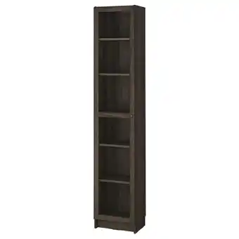 IKEA Billy / oxberg Boekenkast met vitrinedeur, donkerbruin eikenpatroon/helder glas, 40x30x202 cm aanbieding