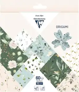 Amazon Clairefontaine 95381C - ORIGAMI pochette de 60 feuilles 15x15 cm 70g, Romantique aanbieding