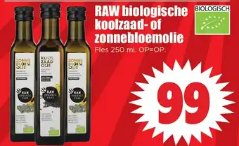 Dirk RAW biologische koolzaad of zonnebloemolie aanbieding