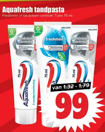 Dirk Aquafresh tandpasta aanbieding