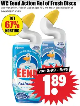 Dirk WC Eend Action Gel of Fresh Discs aanbieding