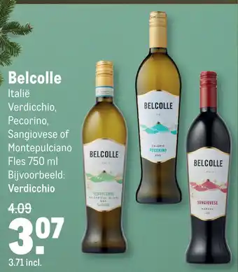 Makro Belcolle Italië Verdicchio, Pec Sangiovese of Montepulciano orino, BELC aanbieding