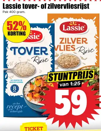 Dirk Lassie tover of zilvervliesrijst aanbieding