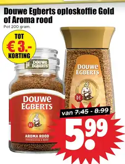 Dirk Douwe Egberts oploskoffie Gold of Aroma rood aanbieding