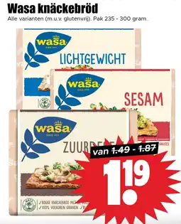 Dirk Wasa knäckebröd aanbieding