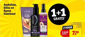 Kruidvat Andrélon, Gliss en Syoss haarkuur aanbieding