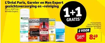 Kruidvat L'Oréal Paris, Garnier en Men Expert gezichtsverzorging en reiniging aanbieding