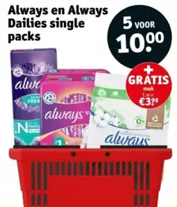 Kruidvat Always en Always Dailies single packs aanbieding