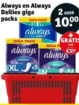 Kruidvat Always en Always Dailies giga packs aanbieding