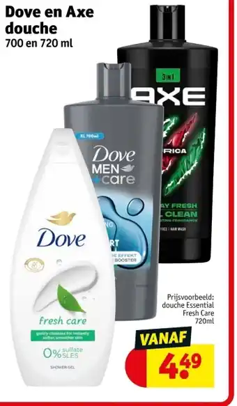 Kruidvat Dove en Axe douche aanbieding