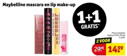 Kruidvat Maybelline mascara en lip make-up aanbieding