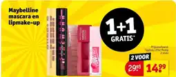 Kruidvat Maybelline mascara en lipmake up aanbieding