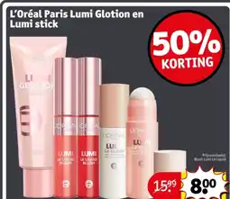 Kruidvat L'Oréal Paris Lumi Glotion en Lumi stick aanbieding
